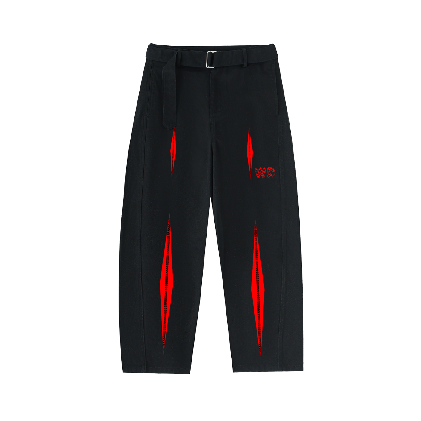 Wade Belted Curved-Blade Twisted Seamed Pants