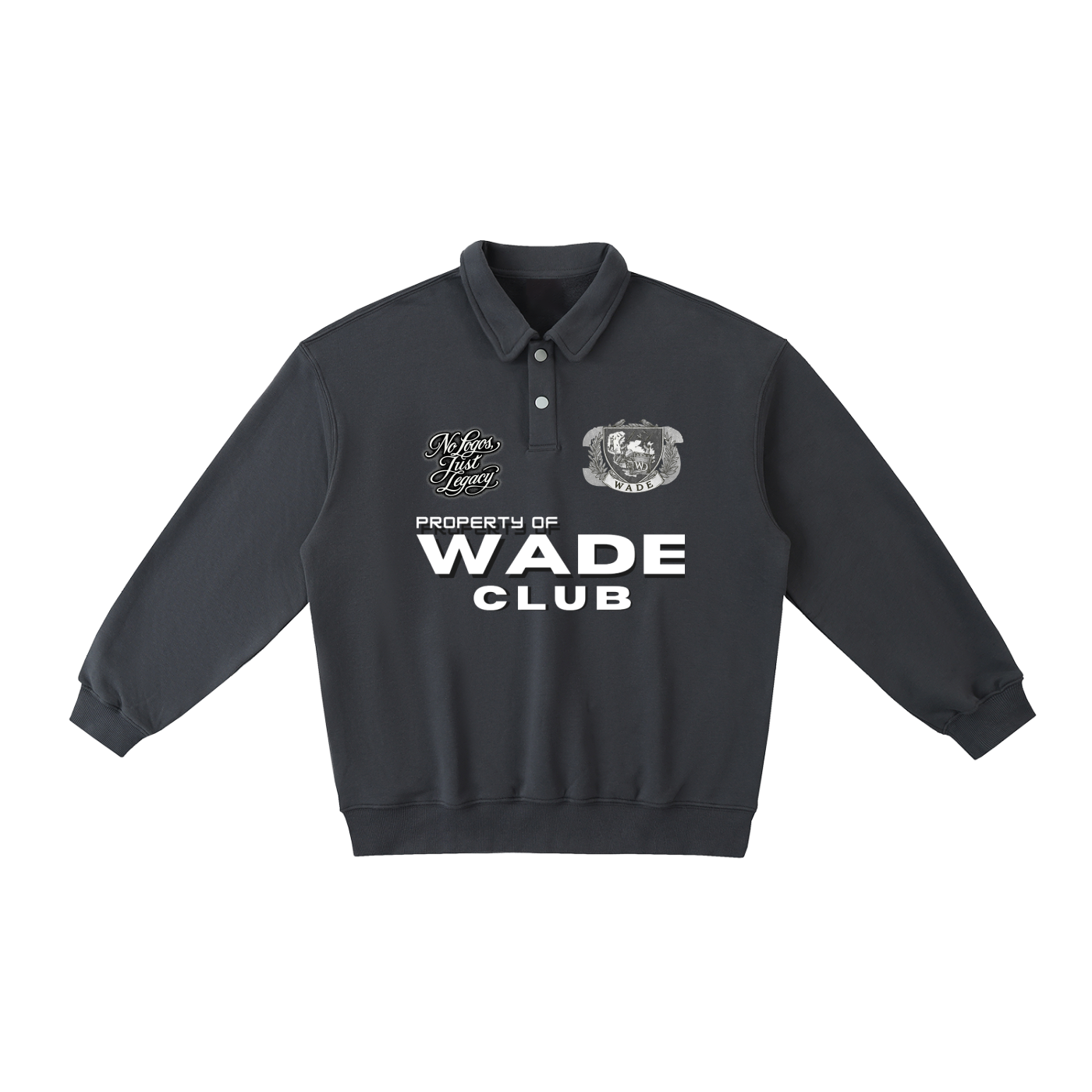 Wade Polo-Collar Sweatshirt (Black)