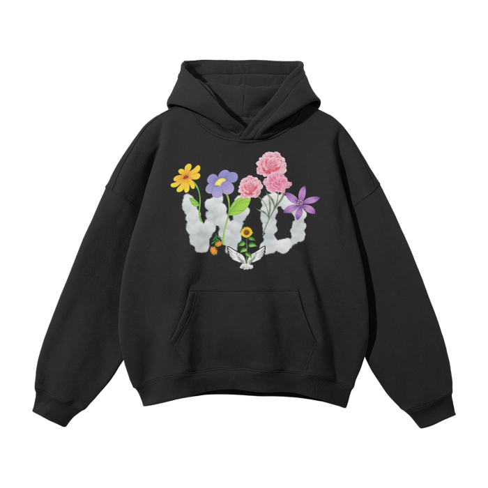 Oversized Solid Color Fleece Wade FLWR Hoodie