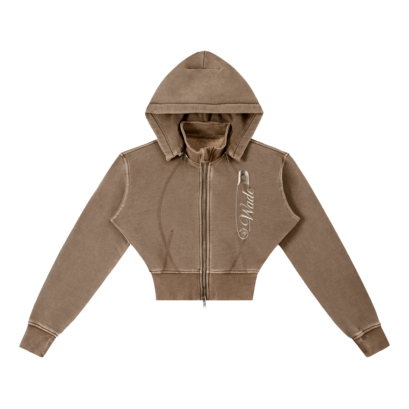 Wade Vintage Washed Cropped Fleece Hoodie