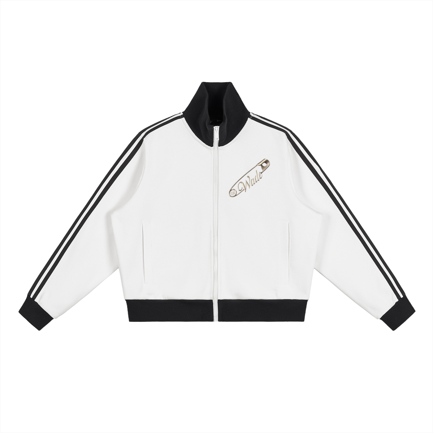 Wade Cropped Track Jacket (White)