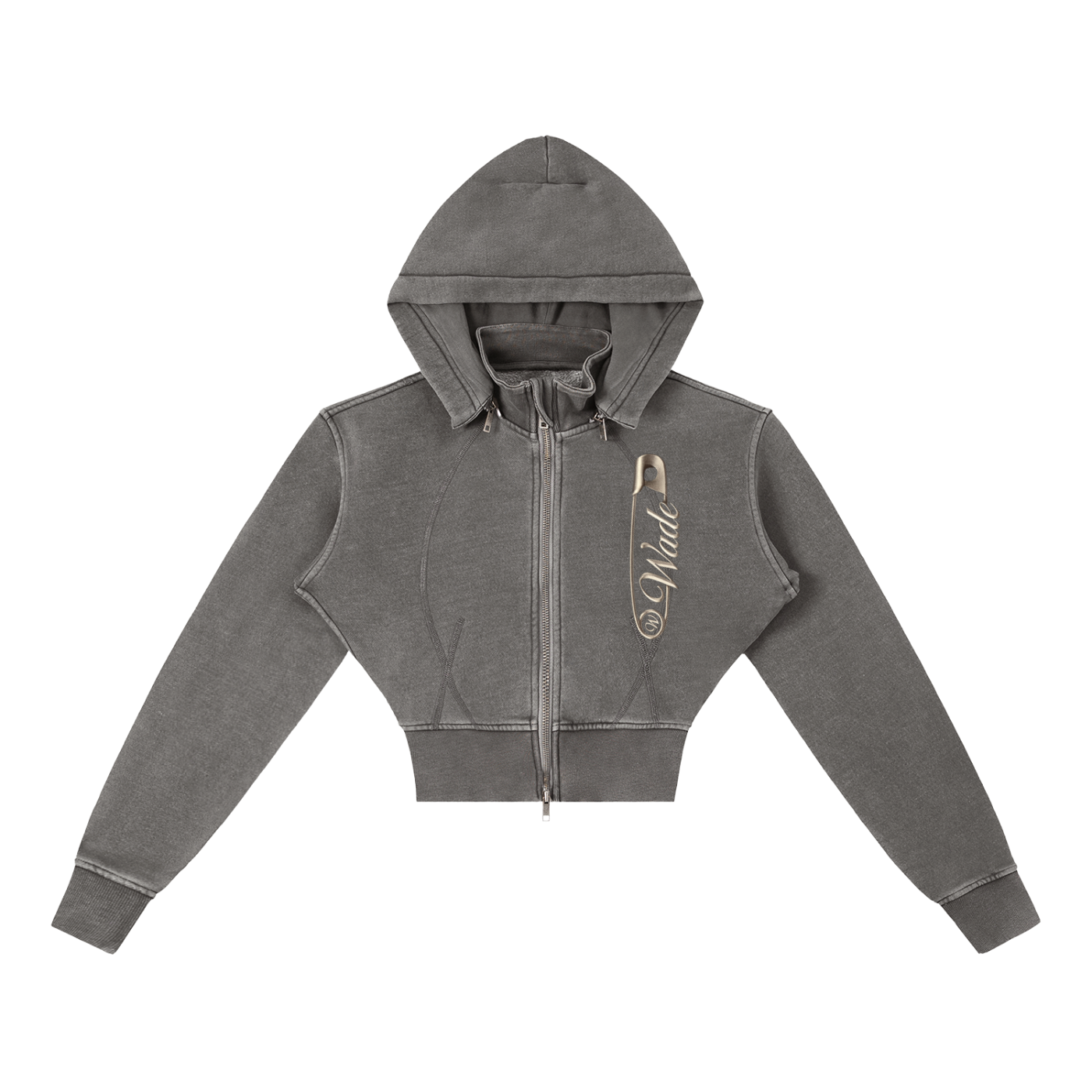Wade Vintage Washed Cropped Fleece Hoodie