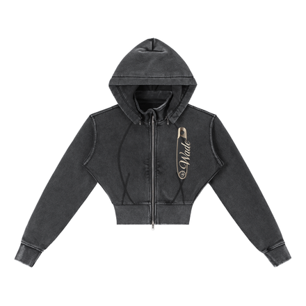 Wade Vintage Washed Cropped Fleece Hoodie