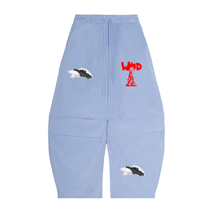 Vertical Stripe Wade Barrel Pants