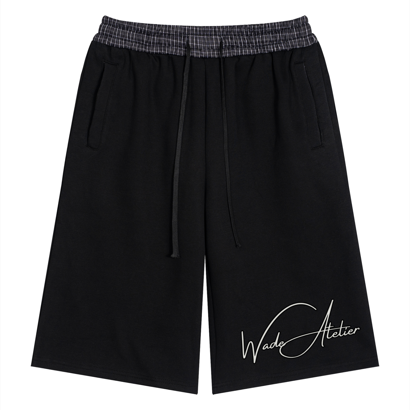 Unisex Plaid Waistband Shorts