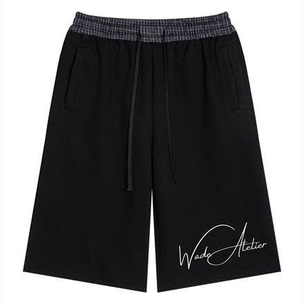 Unisex Plaid Waistband Shorts