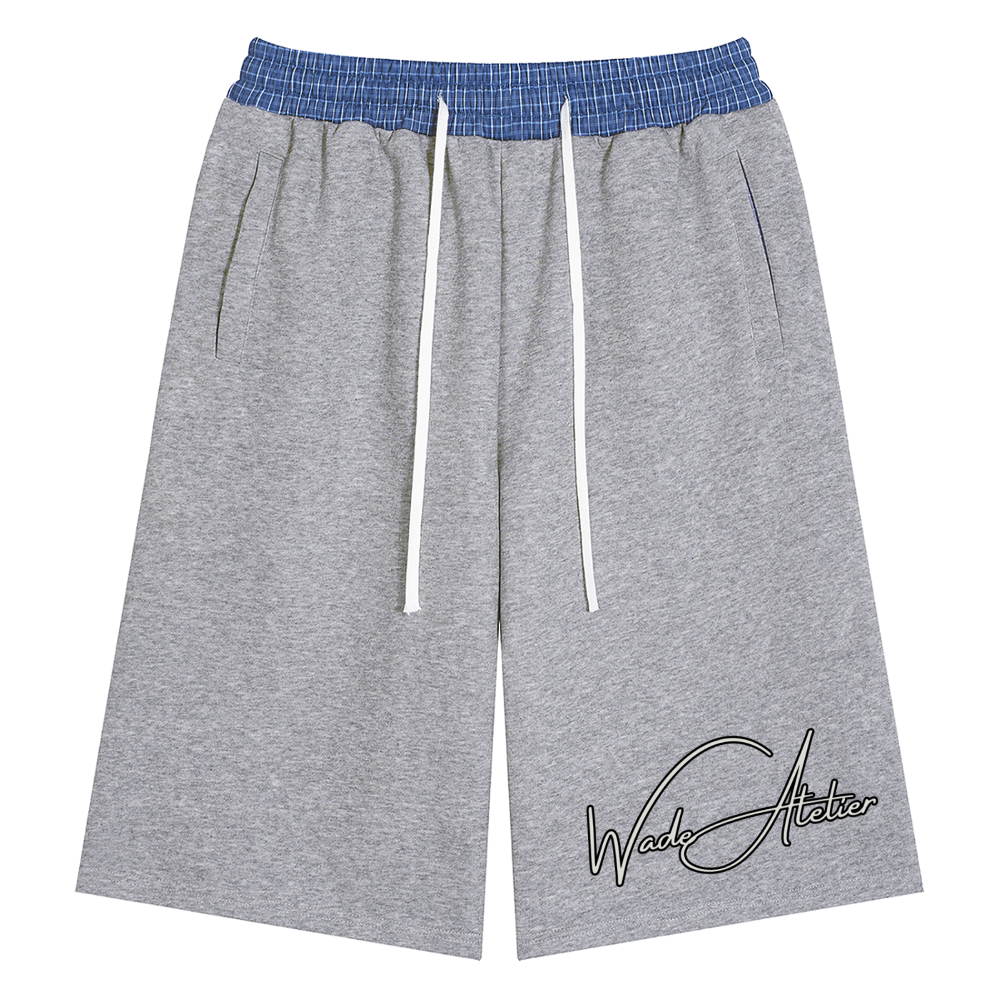 Unisex Plaid Waistband Shorts