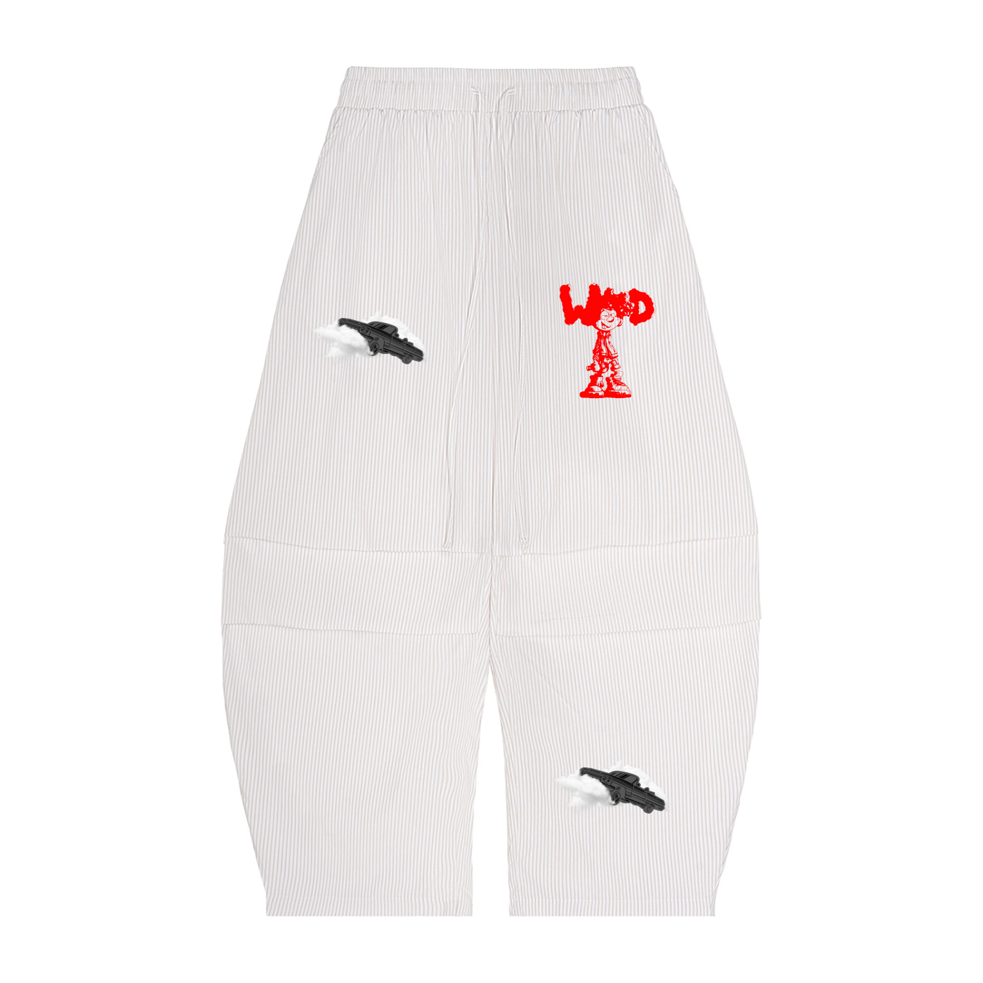 Vertical Stripe Wade Barrel Pants