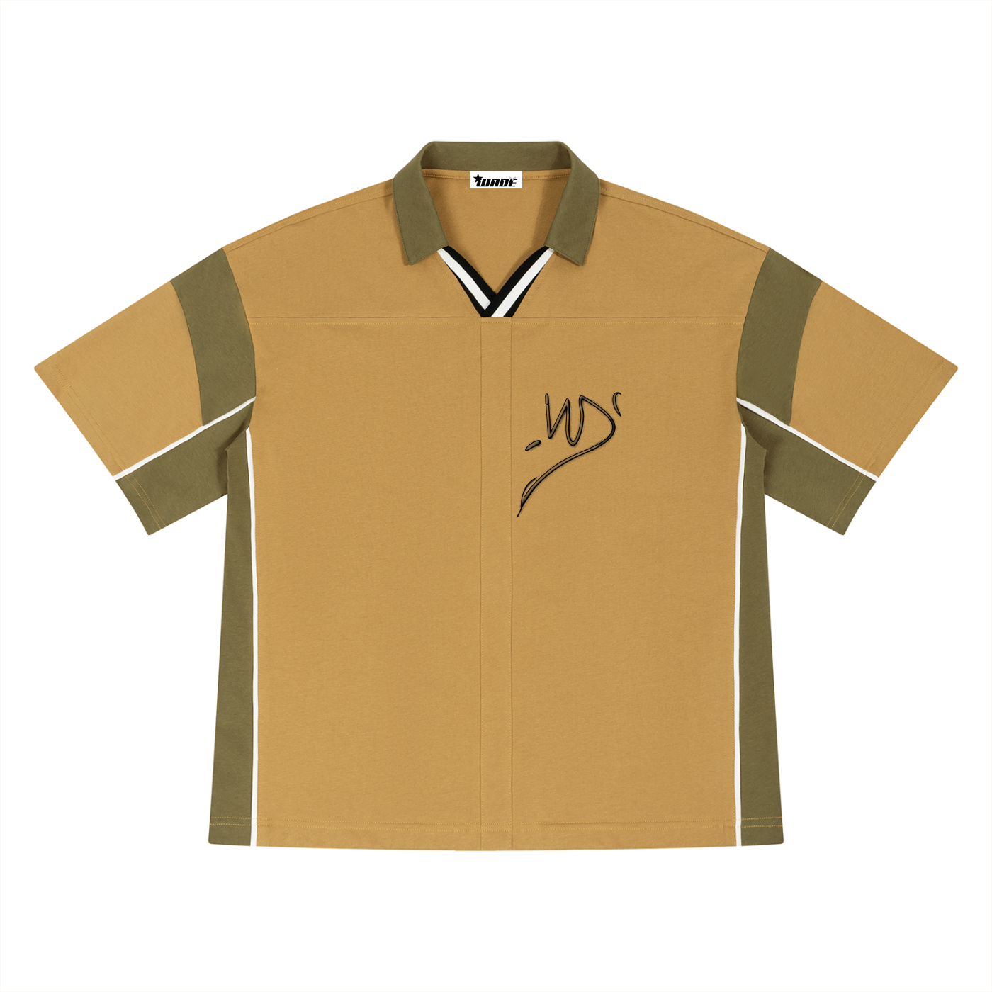 Unisex Boxy Color Block Polo Shirt
