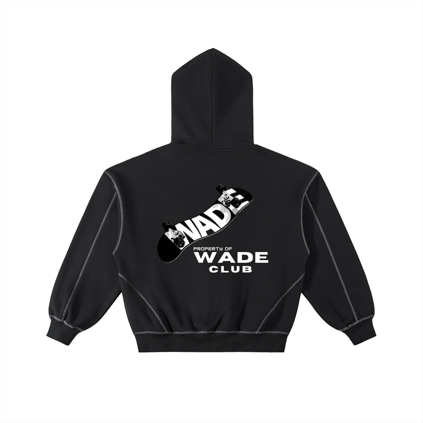 Wade Boxy Zip Hoodie (Black)