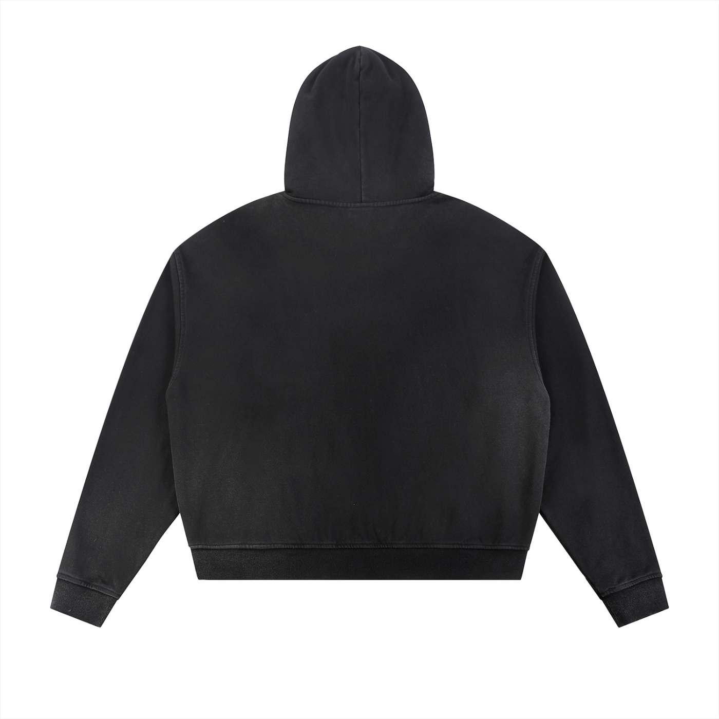 Raw Edge Zip Wade Sun-Fade Frayed Hoodie