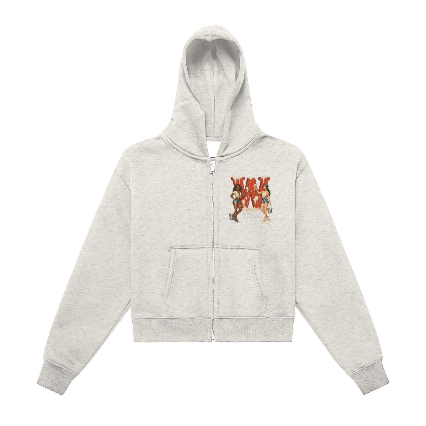 Wade Fleeced Zip-Up Cropped Hoodie
