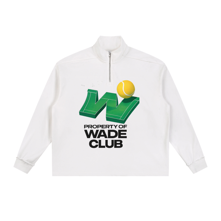 Half-Zip Rolled Edge Wade Sweatshirt