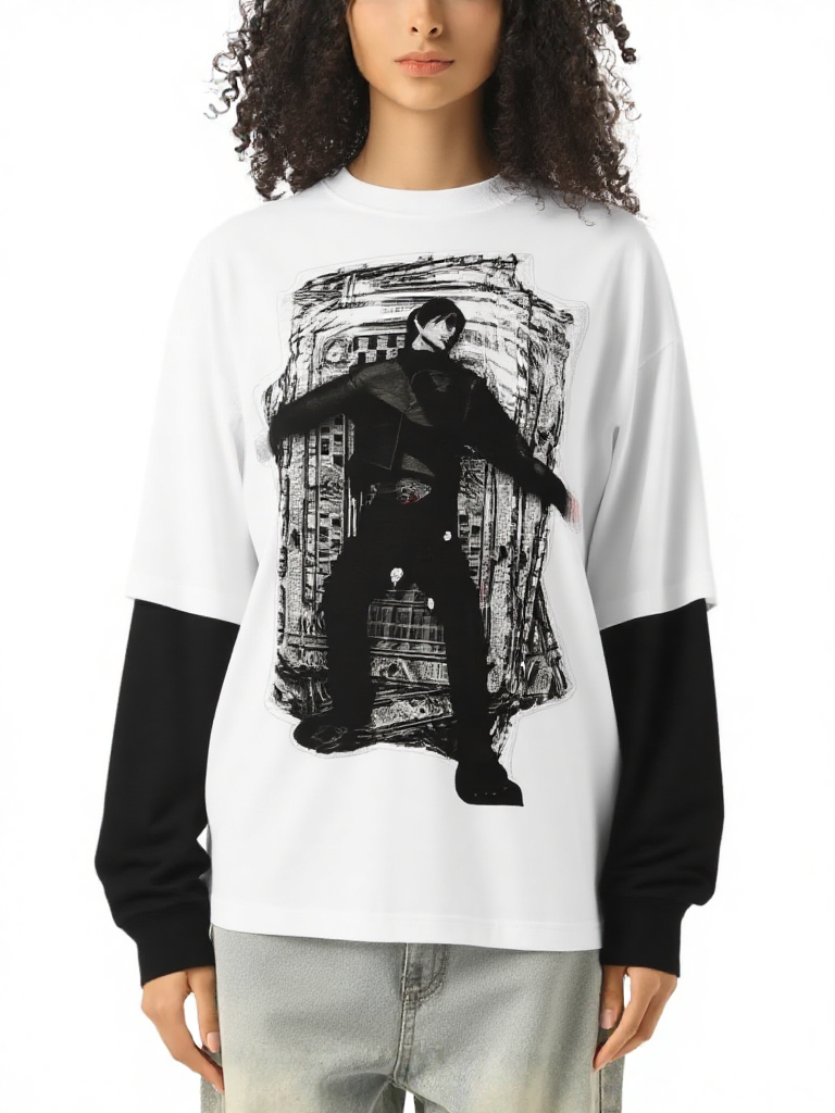 WD Layered Sleeve Cotton T-Shirt