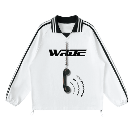 Who's Calling Lapel Collar Sweatshirt