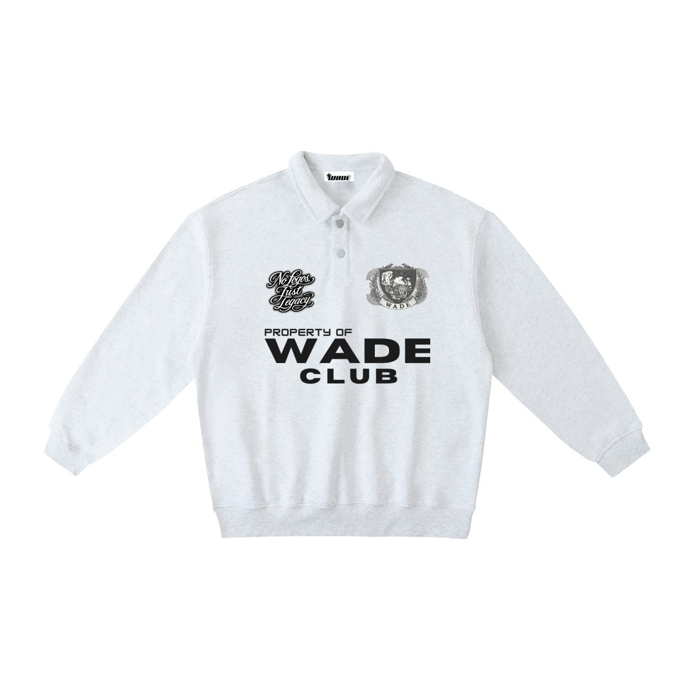 Wade Polo-Collar Sweatshirt (White)