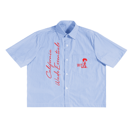 Wade Vertical Stripe Boxy Shirt