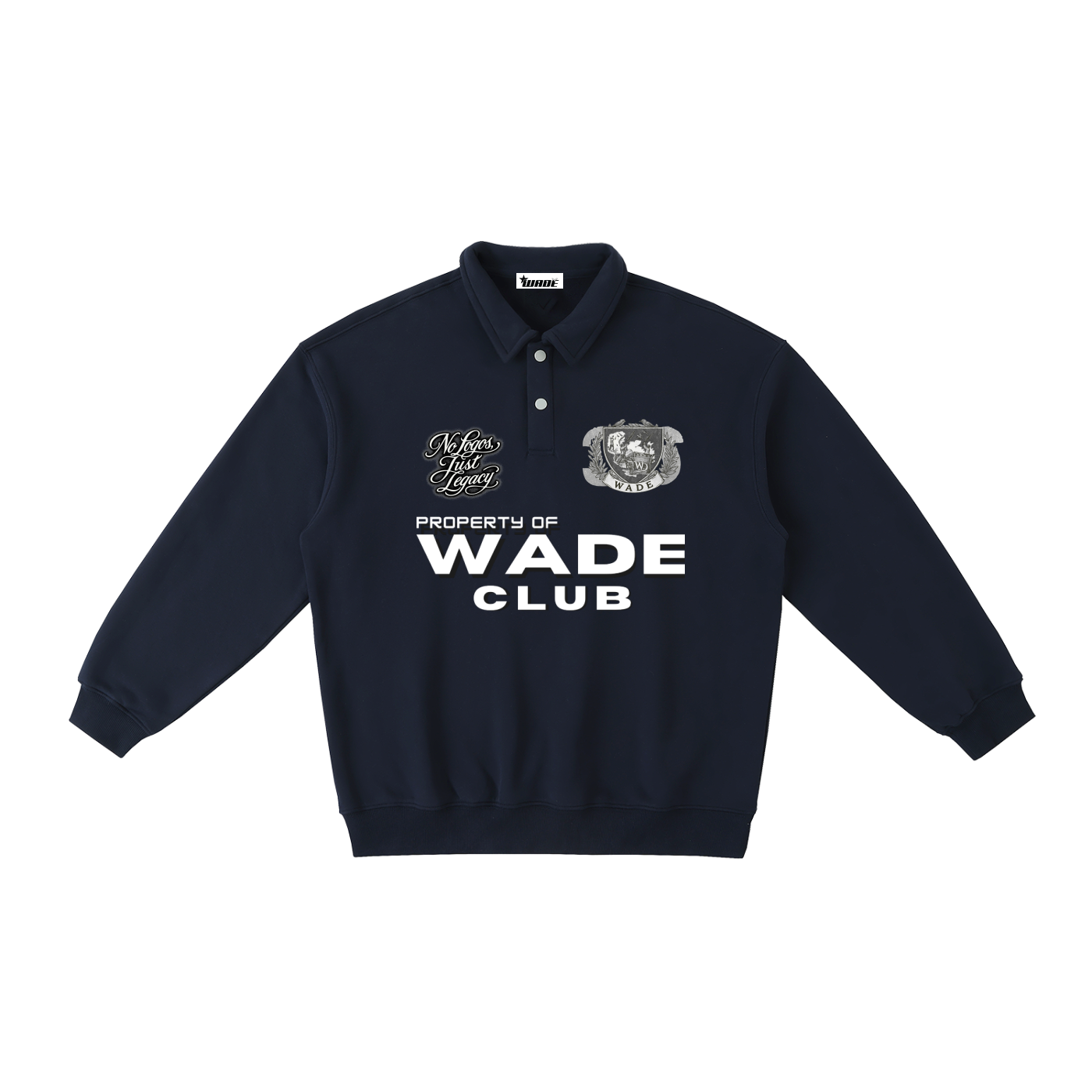 Wade Polo-Collar Sweatshirt (Black)