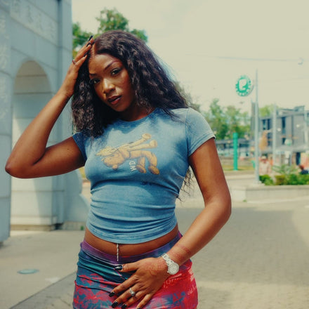 Wade-Wash Bodycon Cotton T-Shirt