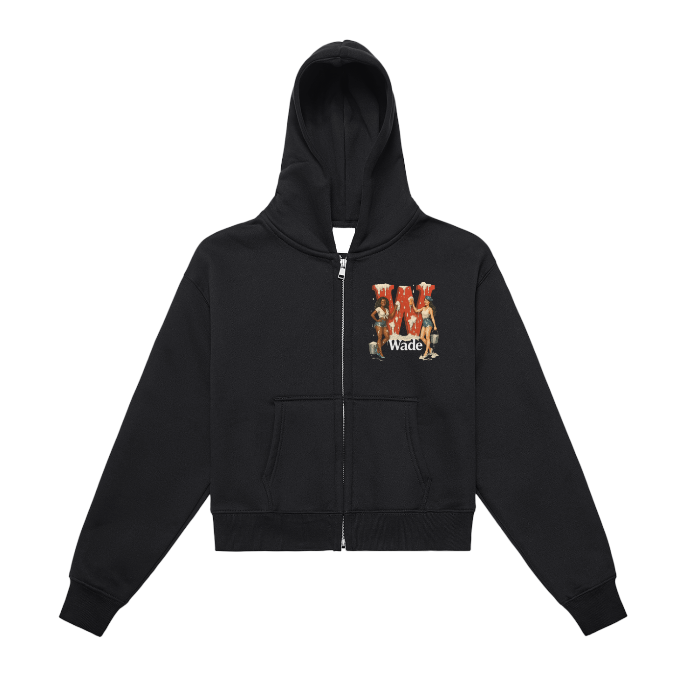 Wade Fleeced Zip-Up Cropped Hoodie