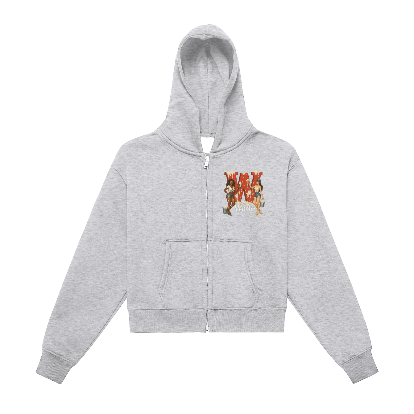 Wade Fleeced Zip-Up Cropped Hoodie