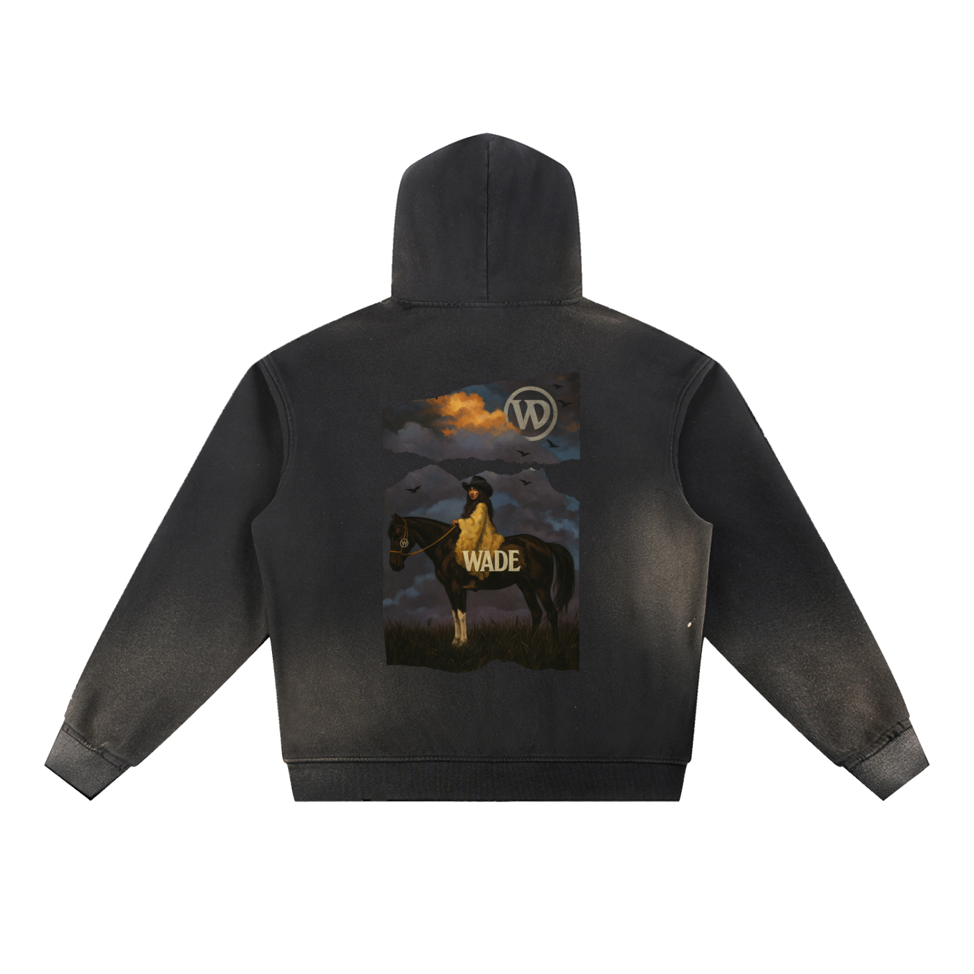 Wade Sun-Fade Frayed Hoodie