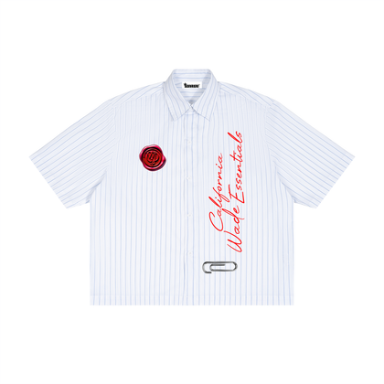 Wade Striped Boxy Button-Up Shirt