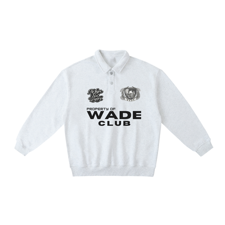 Wade Polo-Collar Sweatshirt (White)