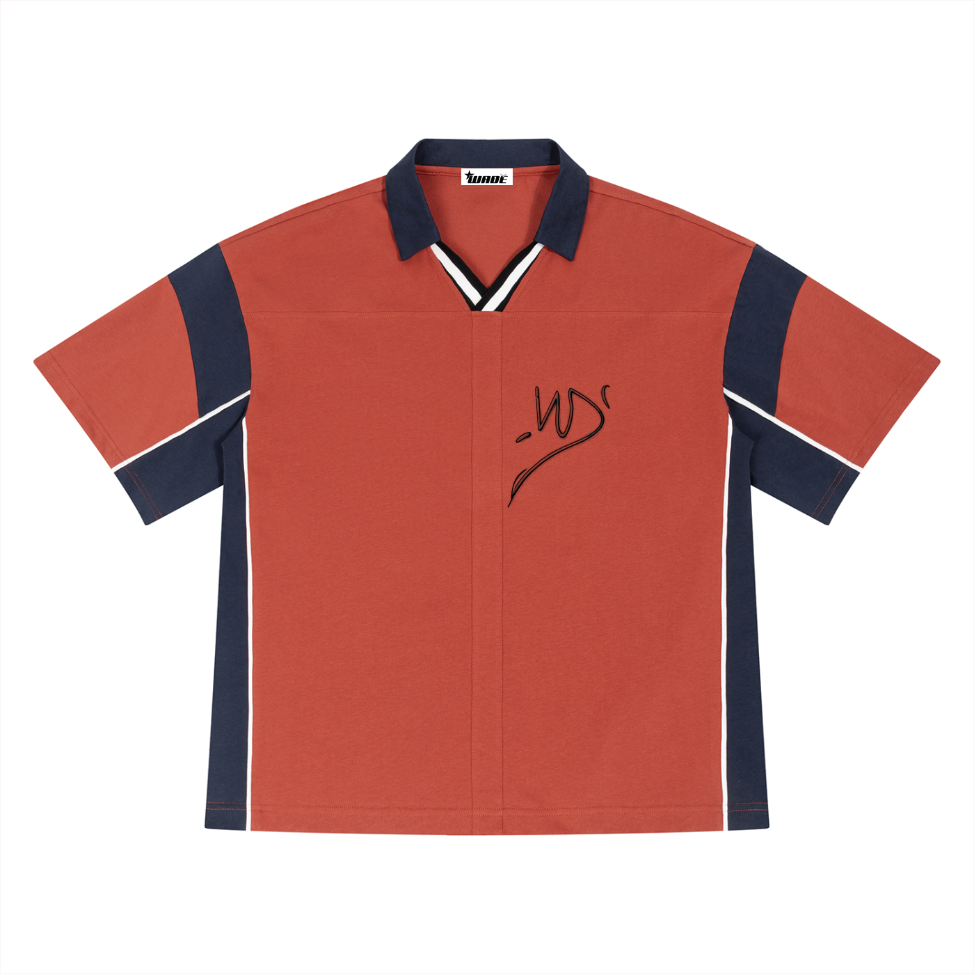 Unisex Boxy Color Block Polo Shirt