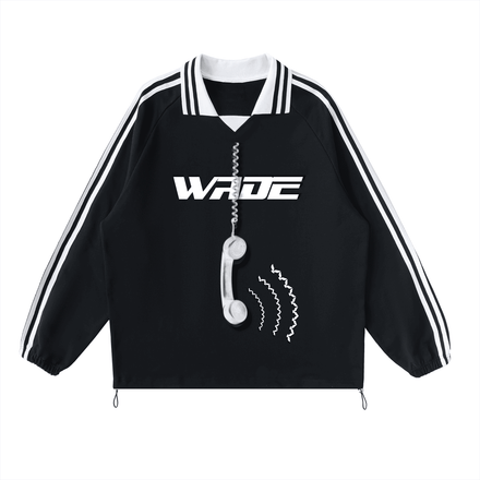 Who's Calling? Lapel Collar Sweatshirt