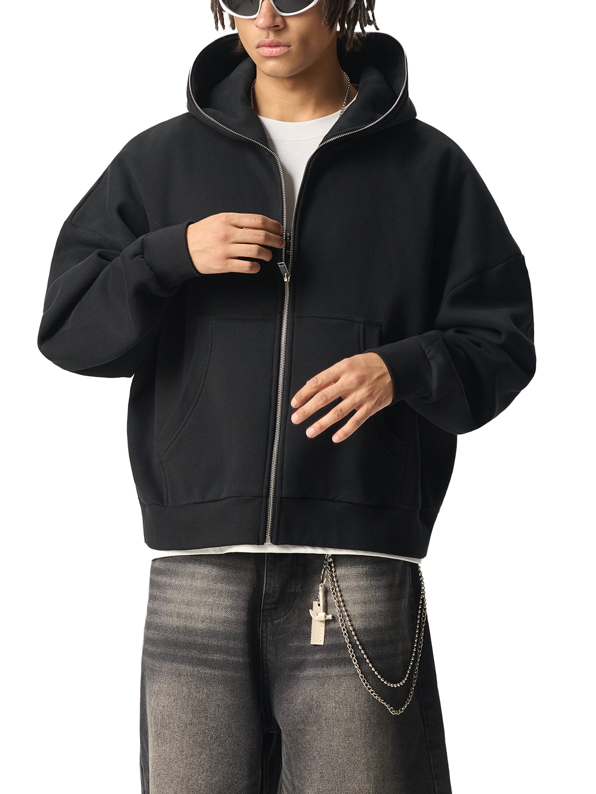 Wade Full-Zip Boxy Hoodie