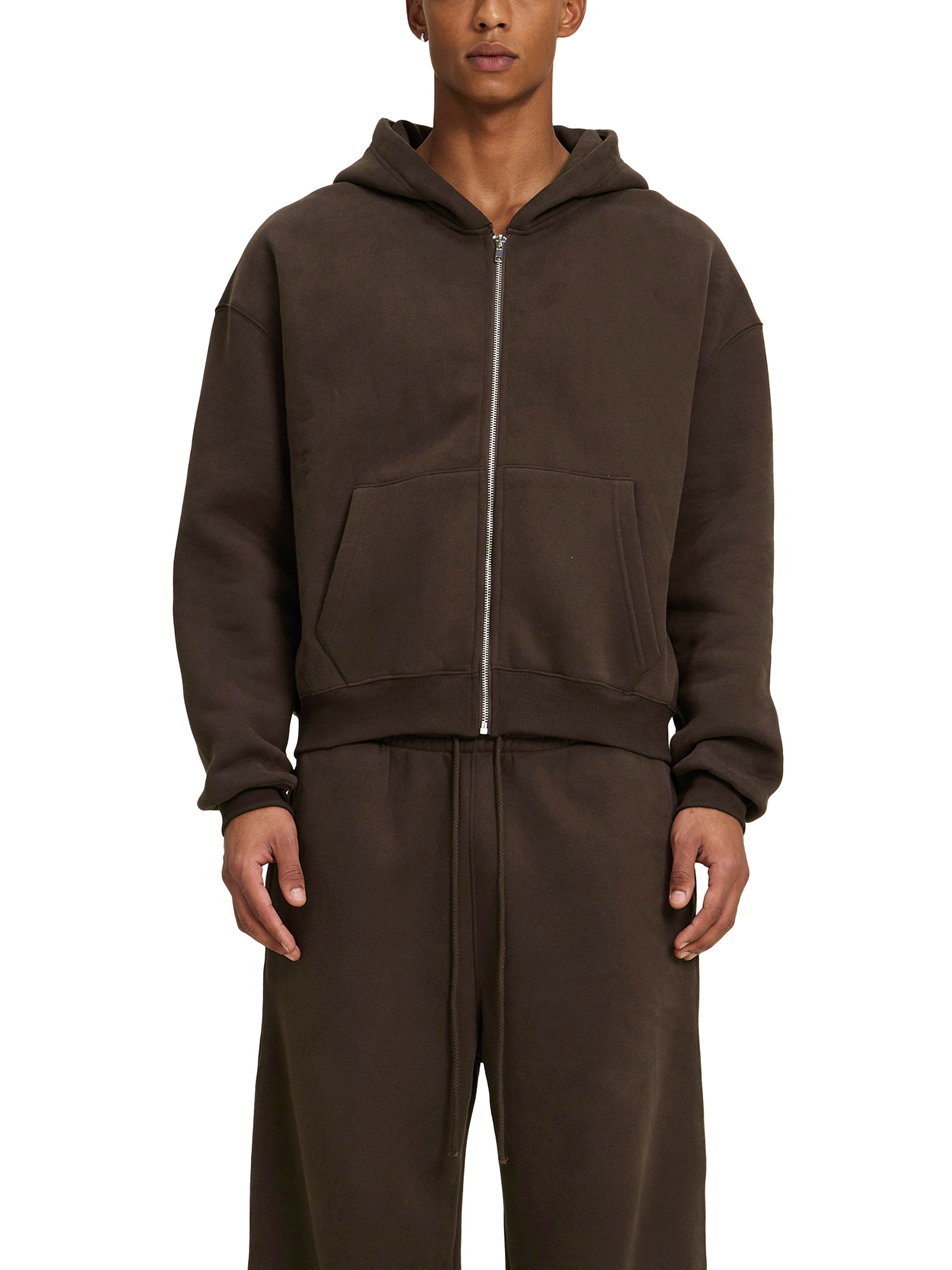 Wade Zip-Up Boxy Fit Hoodie (Fleece)