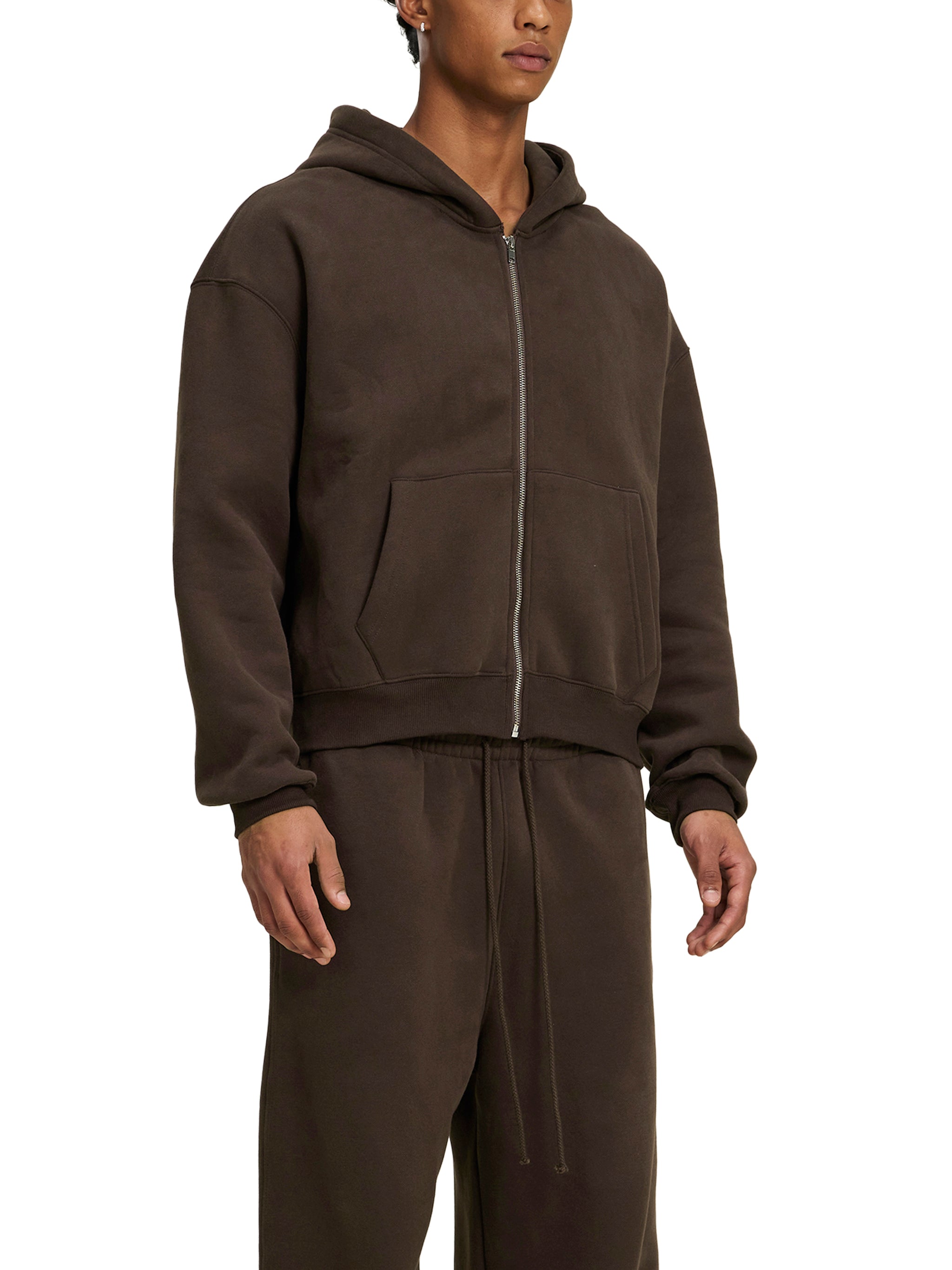 Wade Zip-Up Boxy Fit Hoodie (Fleece)