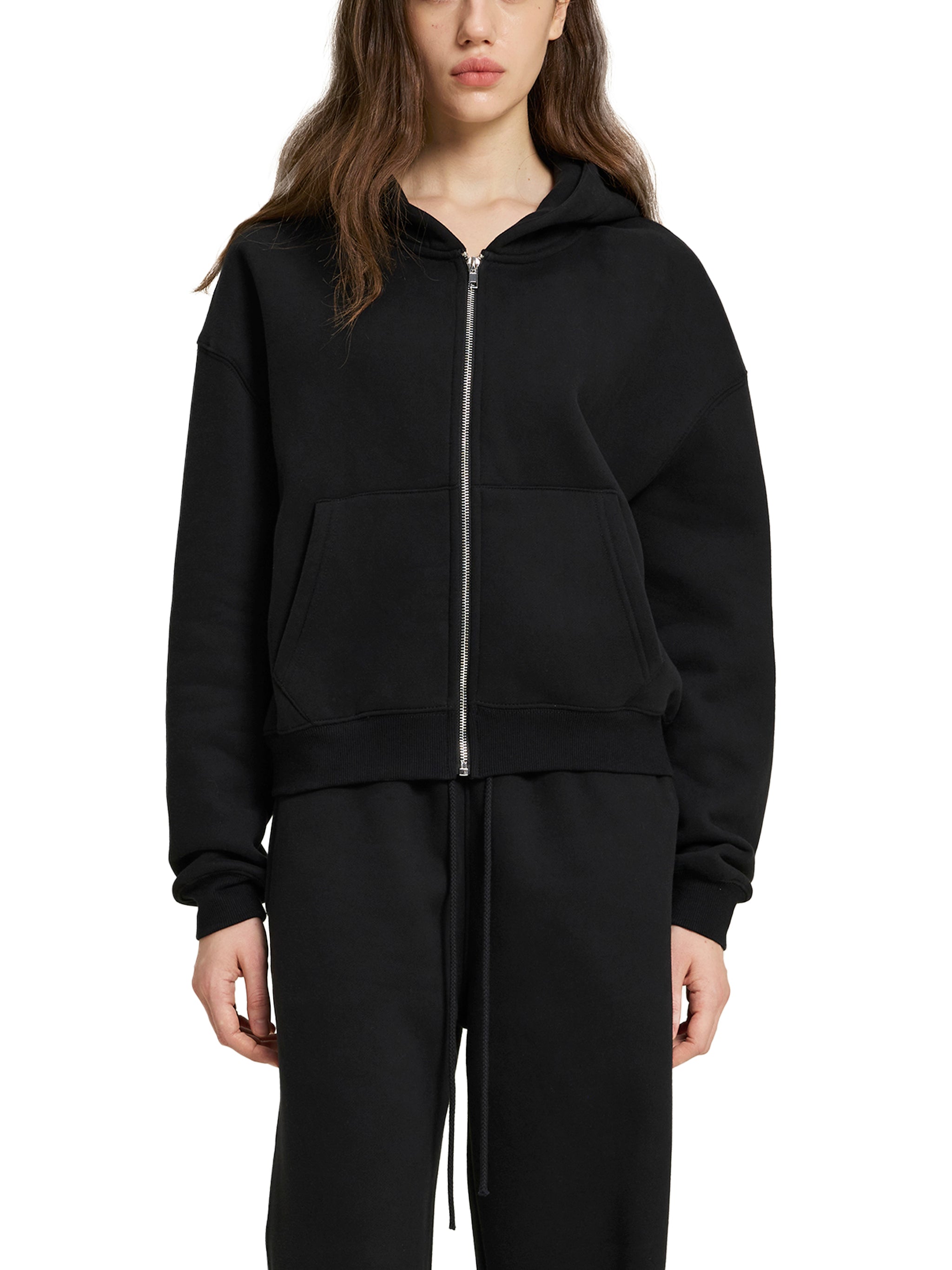 Wade Zip-Up Boxy Fit Hoodie (Fleece)