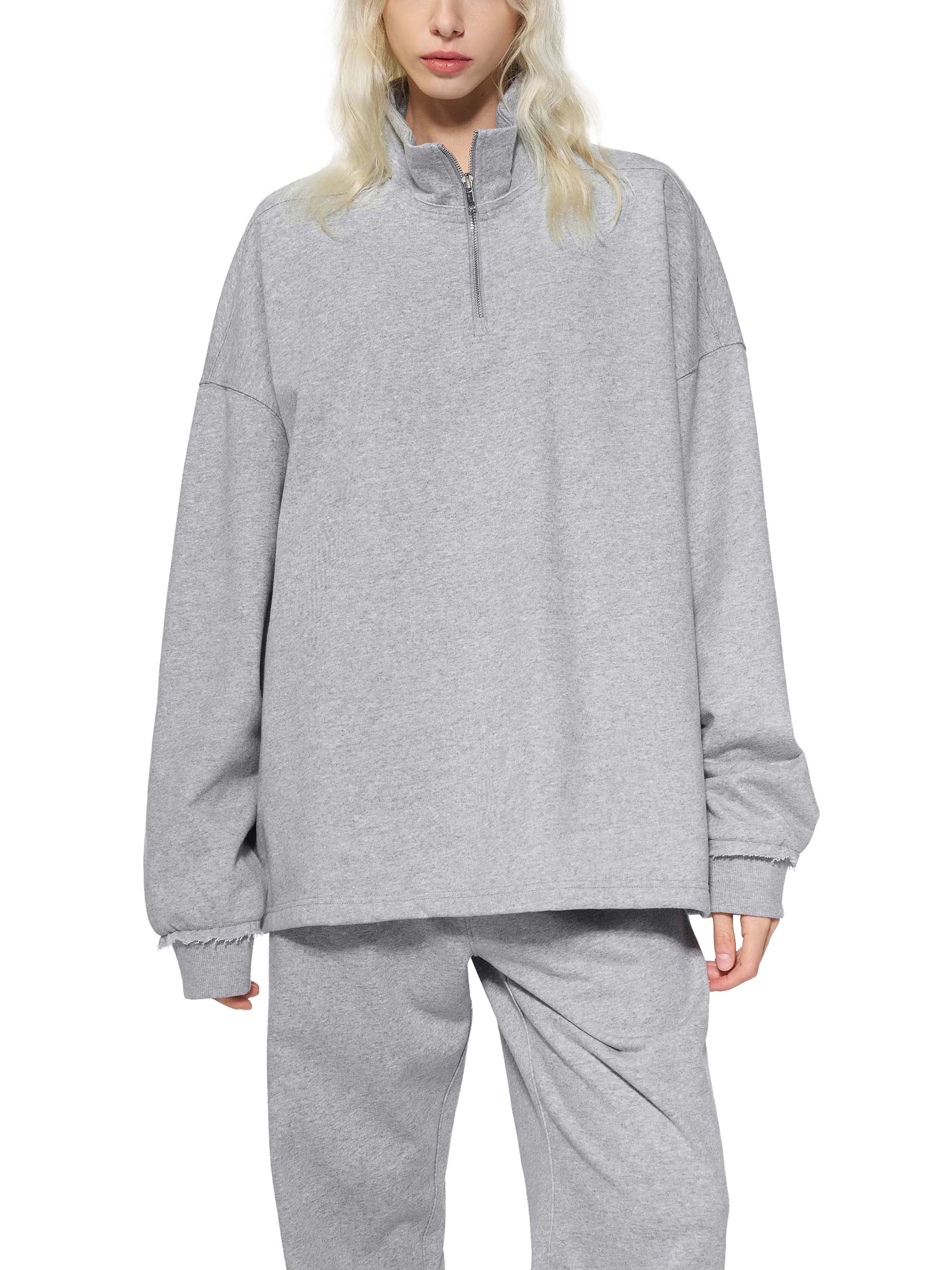 Half-Zip Rolled Edge Wade Sweatshirt