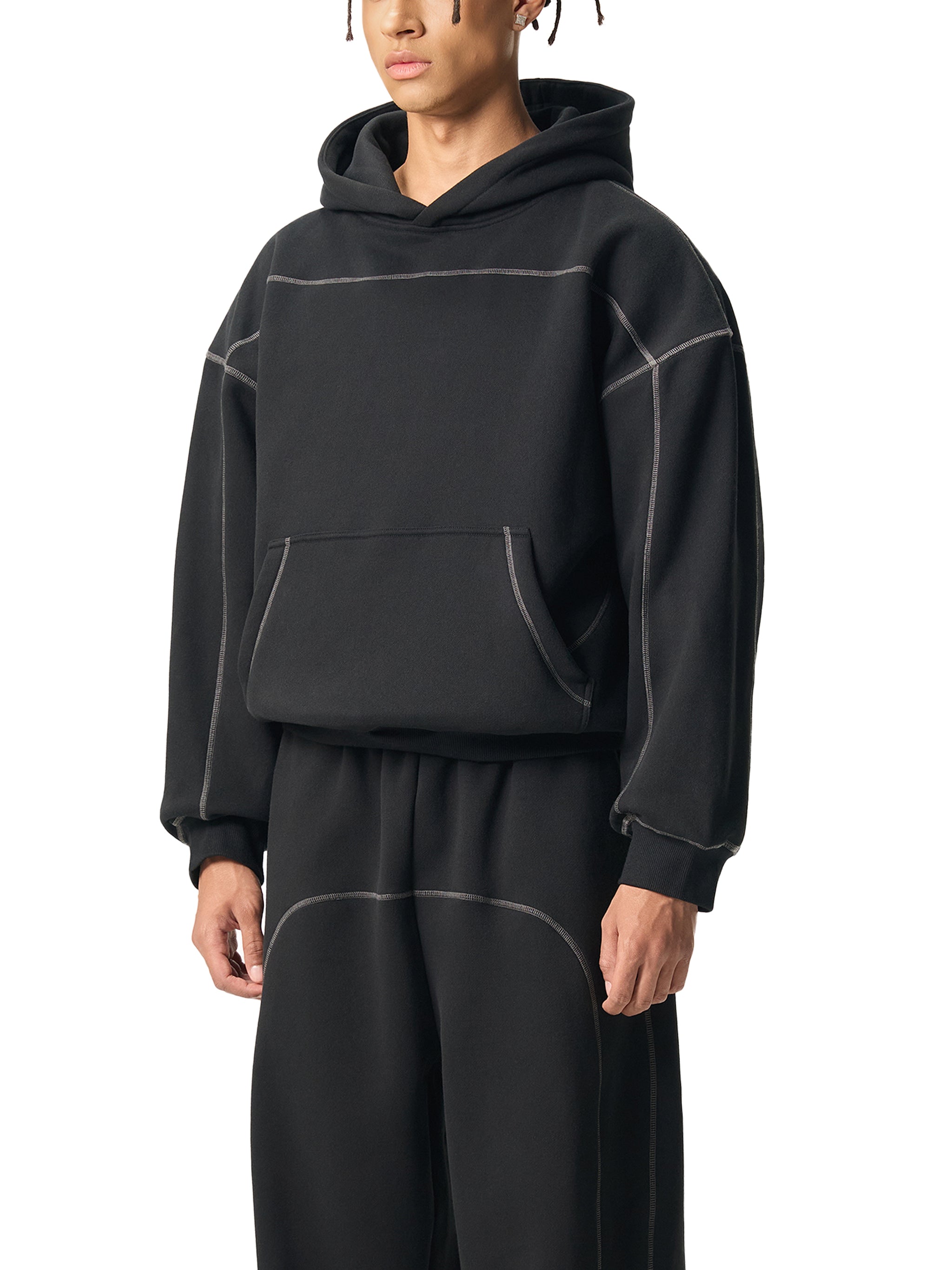 Wade Contrast Boxy Hoodie